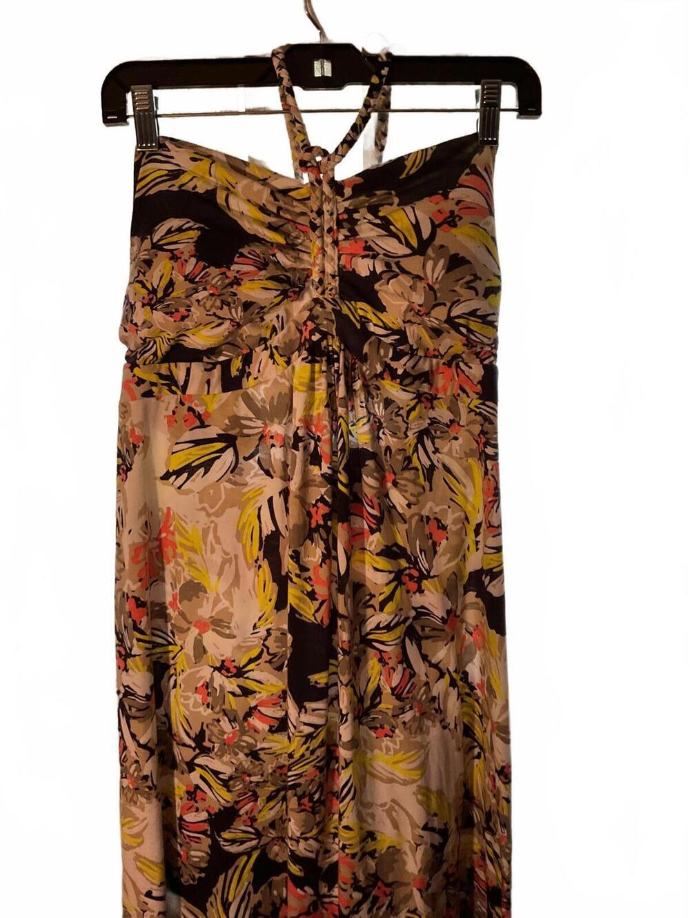 Love Fire Halter Floral Tropical Vacation Summer Maxi Dress Size Large - Picture 2 of 10